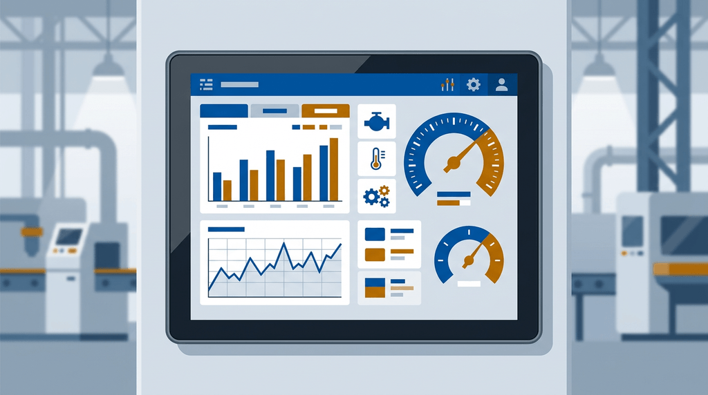 HMI touchscreen and operator interface illustration