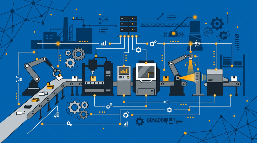 Systems integration and factory automation illustration